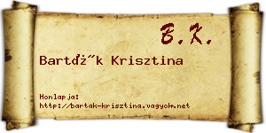 Barták Krisztina névjegykártya